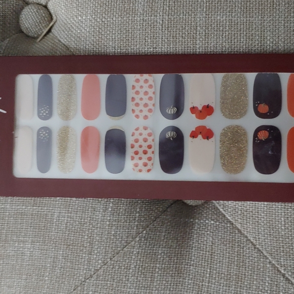 OCS Designs Nail Wrap Kit Bundle Lot Thanksgiving Pumpkins Pie Orange - Picture 3 of 3